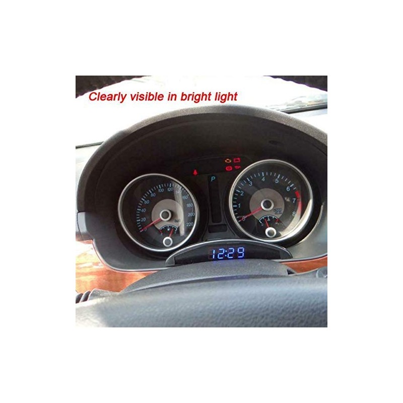 MACHSWON Car Temperature Clock, Universal Auto Dashboard Digital Clock Thermometer