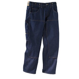 Prison Blues Men's Double Knee Work Jeans (7 Pocket) with Suspender Buttons - Rigid Blue 34 x 38