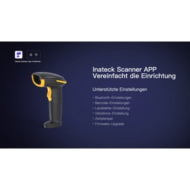 Inateck Wireless Barcode Scanner with APP/SDK Bluetooth 1D USB Barcode Reader