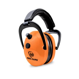 Pro Ears Gold II 26 Ear Muffs, NRR 26, Military Grade Electronic Hearing Protection with DLSC Compression, Gel Ear Seals & Auto Shut Off, Amplifies Sound 8x, Made in USA, Orange