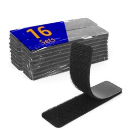 BESTAPE 16 Sets 1 x 3 inch Adhesive Hook and Loop Fastener Strips, Heavy Duty, Strong Back Adhesive, Double-Sided Hook and Loop for School, Classroom, Office, and Home Use, Black