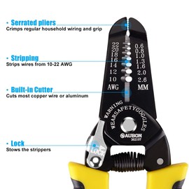 ZUZUAN 2-Pack 10-22 AWG Wire Stripper, Wire Cutter, Gauge Stripper, Wire Stripping Tool and Multifunctional Hand Tool，Professional Handle Design And Refined Craftsmanship