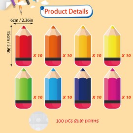 Wonmon 64 PCS Pencils Cutouts for Classroom Decoration, Colorful Crayon Pencil Paper Cut-Outs Student Nameplates Name Tag Cutouts for Back to School Desk Classroom Bulletin Board Party Decor