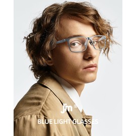 JM Al-Mg Metal Blue Light Blocking Glasses Men Women Anti Blue-Light Computer Glasses, Relieve Eyestrain and Eye Protection Gunmetal