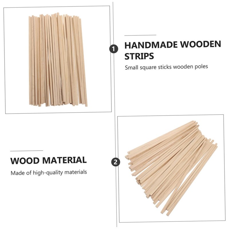 Operitacx 30pcs Square Wooden Sticks for Craft DIY Projects Long