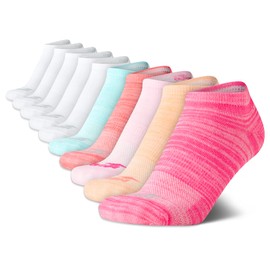 Avia Calcetines deportivos para mujer, calcetines ligeros de corte bajo (paquete de 10), Rosado, 4-9