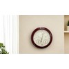 3 in 1 Cherry Round Wood Weather Station 9 Inch