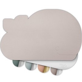 smøla Place Mat for Children - Whale, Washable Place Mat Made of BPA-Free PU Leather, Placemat, Table Mat for Toddlers & Babies, 2 Colours (Mist Purple/Silver)