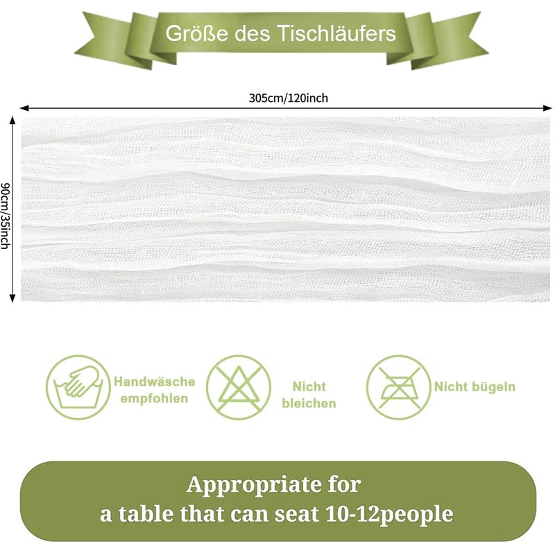 Abnaok Set of 4 Table Runners Green 90 x 300