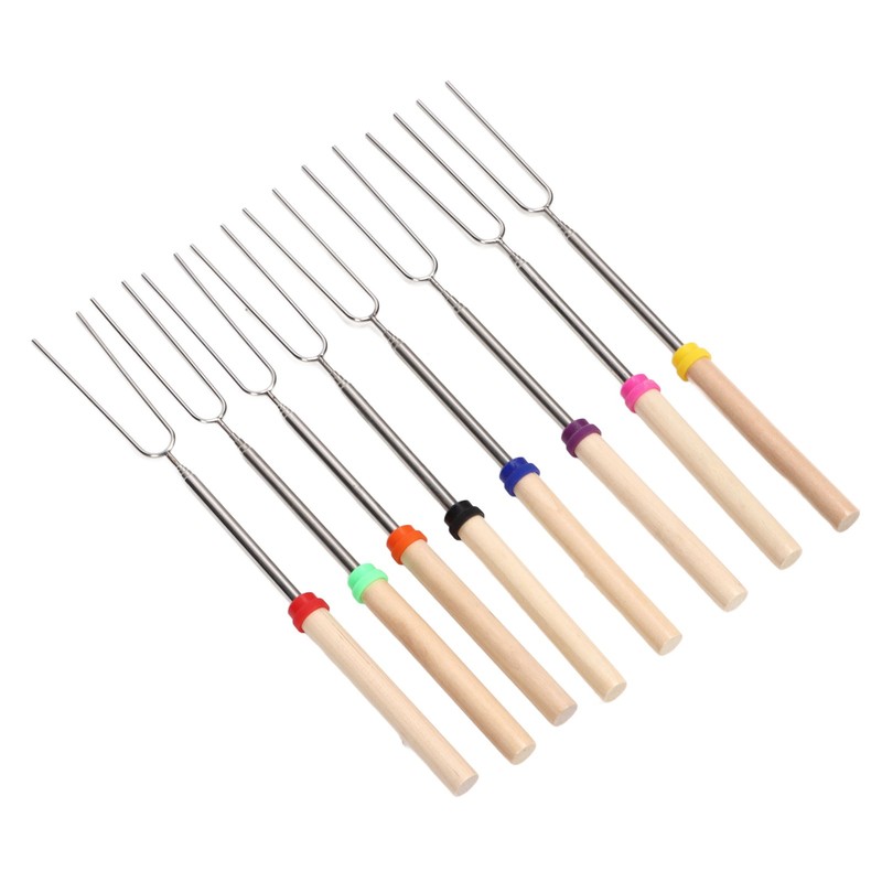 8Pcs Telescoping Extendable Marshmallow Roasting Sticks Marshmallow Sticks Kit Extending