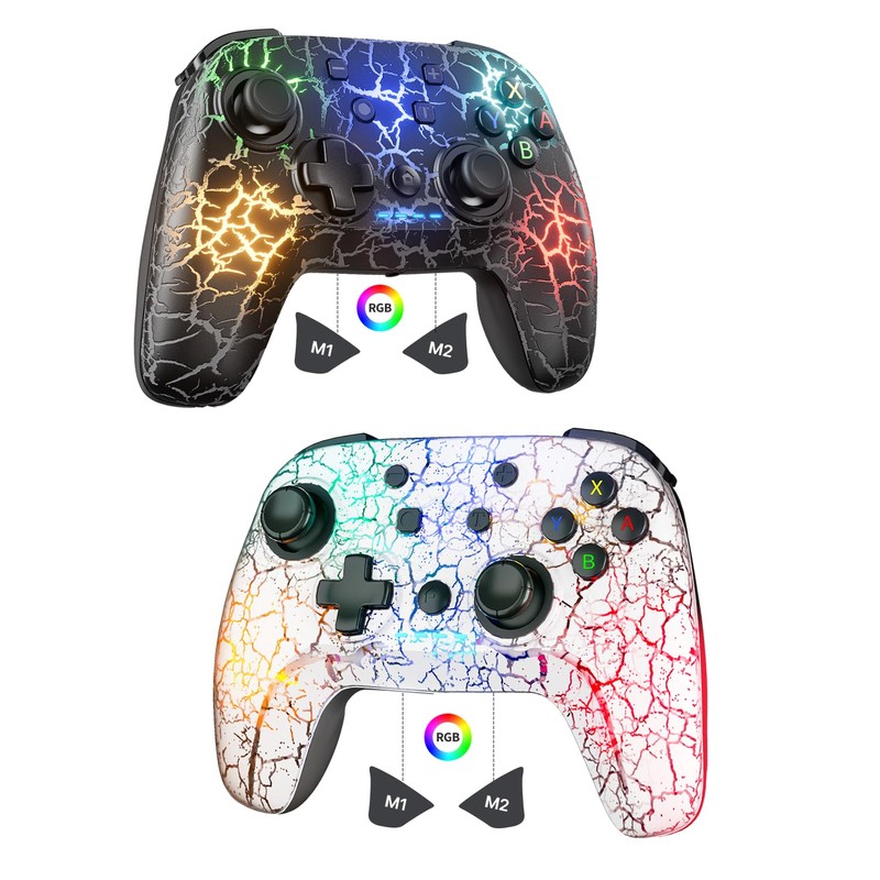 2 Pack Wireless Switch Controller, 1000mAh Switch Pro Controller with