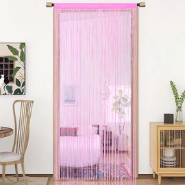 HSYLYM Door Curtain Window Curtains Door Decorations Room Dividers Decorations for Room,Doorways,Wall,Closet,Party and Furniture,One Piece Design,W35"xL79",Baby Pink
