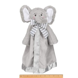 Bearington Baby Lil' Spout Snuggler, Gray Elephant Security Blanket, 15 inches