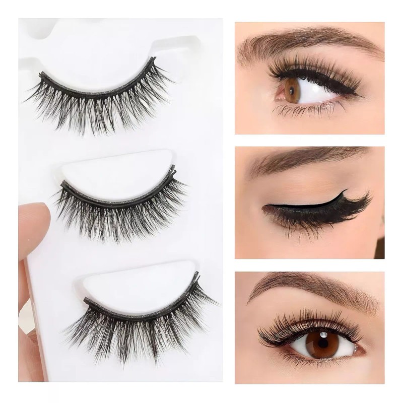 Fre.Mx Kit De Pestañas Postizas Magnéticas & Delineador De Ojos