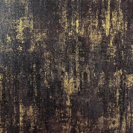 17.3"×120" Industrial Metallic Wallpaper Peel and Stick Black Gold Metallic Texture Contact Paper Vintage Waterproof Removable Self Adhesive Vinyl DIY Decor for Bathroom Bedroom Kitchen Cabinets
