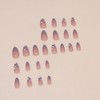 24 Pcs Cat's Eye French Press on Nails Short Almond