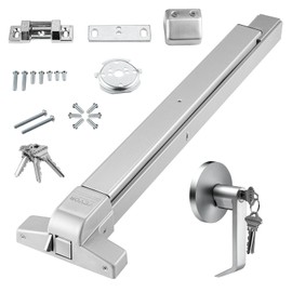 VEVOR Door Push Bar Panic Exit Device, 31” Stainless Steel Commercial Emergency Exit Door Push Bar with Exterior Lever and 3 Keys, Emergency Exit Door Hardware for 30"-36" Metal Wood Door