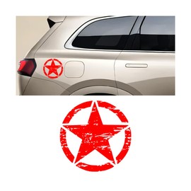 JNNJ Military Star Sticker, Car Stickers Off Road Army, Off Road Army Star Aufkleber Größen Auto-Aufkleber Für Auto Oder Motorrad, Auto-Aufkleber Militär Zerstört Military Star Aufkleber(Rot)