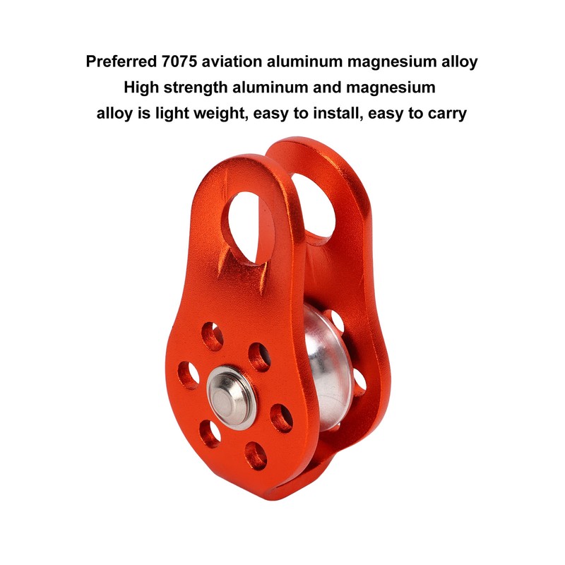 Rock Climbing Pulley Fixed Sideplate Single Sheave Pulley Orange Lift