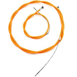 AAsh Complete Front & Rear Inner Outer Wire Brake Cable Set with Barrel Cap Bike Bicycle | Orange