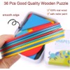 Wooden Jigsaw Puzzle, 36 Pcs Shape Puzzles + 60 Pcs