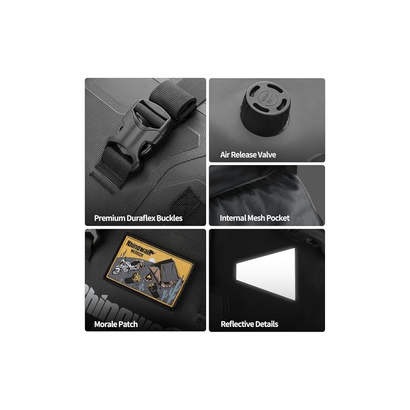 Motorcycle Side Bag Waterproof with Quick Release 24-42L Expandable Motorcycle
