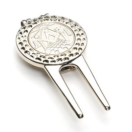 Masonic Divot Repair Tool with Ballmarker Golf Freemasons Gift
