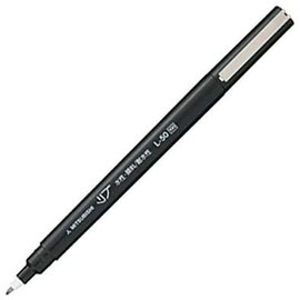 Mitsubishi Pencil Water-Based Sign Pen, Rib, Extra Fine Point, 0.02 inches (0.5 mm), Black L50.24 [x 7 Pieces]