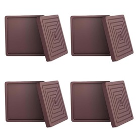 3.5x3.5 Square Rubber Furniture Caster Cups,8 Pack Anti-Sliding Furniture Pads Bed Stopper Floor Protectors with Grip,Protect Any Flooring Brown