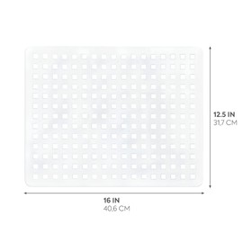 IDesign Plastic Kitchen Sink Protector Grid for Kitchen, Bathroom, Basement, Garage, The Euro Collection - 16" x 12.5", Clear