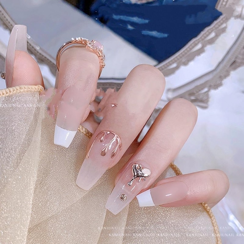 30Pcs Valentine’s Day Nail Charms 3D Alloy Incline Heart Nail