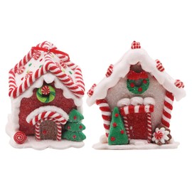 LABRIMP 2pcs Christmas Gingerbread House Christmas House Hanging Decor Gingerbread Decor Miniature Gingerbread House Gingerbread House Ornament Gingerbread Ornaments Resin Indoor Soft Clay