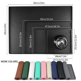 Ptlom Pet Placemat for Dog and Cat, Mat for Prevent Food and Water Overflow, Suitable for Small, Medium and Big Pet, 18" 12", Black, Silicone