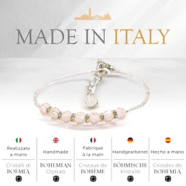 Sospiri Venezia - Women's Bracelet with 7 Bohemian Crystals diameter 6 mm, Original Bracelet, Ideal Jewel as a Gift, Made in Italy with Certificate (Pink)