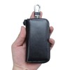 LTLSZRN Leather Key Case, Key Case for Car Keys, Key Case, Key Case, Key Holder, Small Purse, Universal Car Key Fob Bags, black