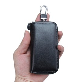 LTLSZRN Leather Key Case, Key Case for Car Keys, Key Case, Key Case, Key Holder, Small Purse, Universal Car Key Fob Bags, black