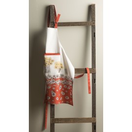 Maison d' Hermine Apron 100% Cotton 27.50Inch x 31.50Inch 1 Piece Adjustable Neck Strap Cloth Apron with Center Pocket for Mothers Day Gifts, Chef, Women & Men, Bagatelle - Thanksgiving/Christmas