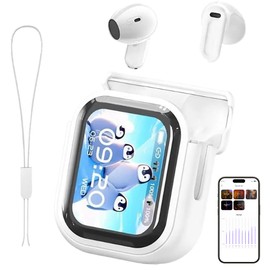 NE20 AI Translation Earbuds Real Time, 5 Translation Modes, LCD Touch Screen, 60H Playtime, HiFi Sound, 134 Languages Translation Earbuds for Travel, Business (White)