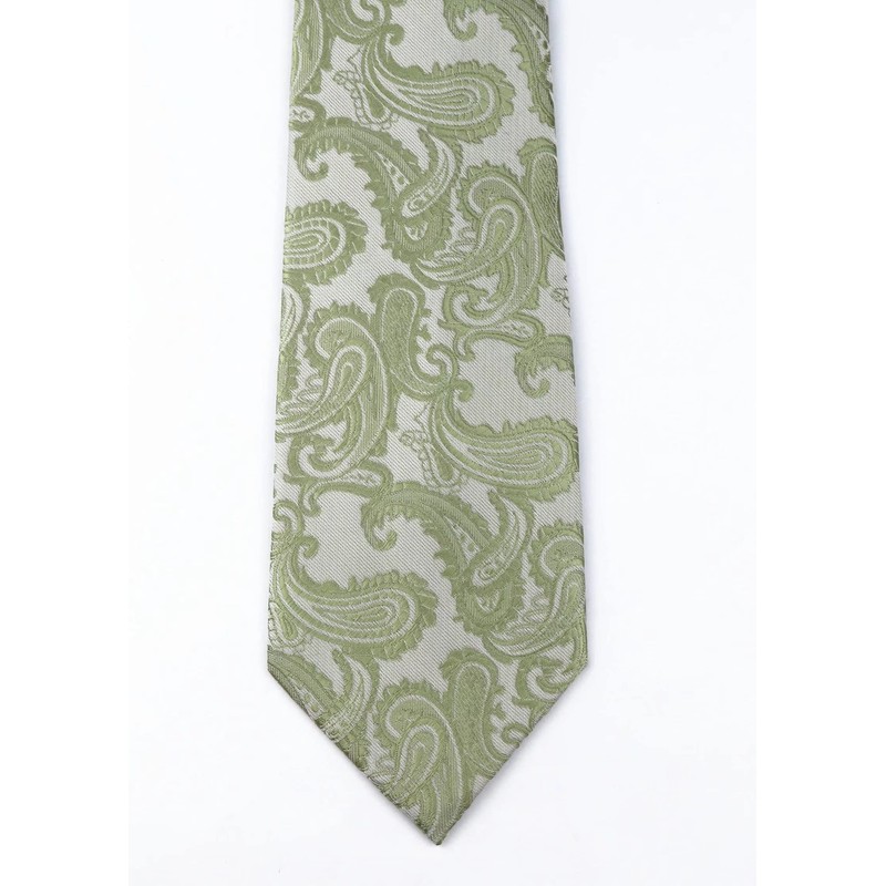 Men Tender Green Paisley Ties Dusty Sage Green Stylish HANDMADE