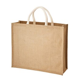 Nippon Chuko Jute Square Tote Bag, L Size (H x W x D): 16.5 x 14.2 x 5.5 inches (42 x 36 x 14 cm), Natural Beige, ES319 Craft, Interior, Miscellaneous Goods Bag