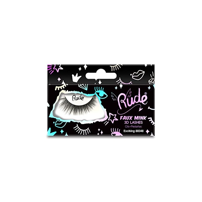 Rude Cosmetics Essential Faux Mink 3D Lashes - Exciting Pair