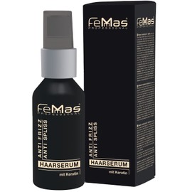 FemMas Keratin Hair Serum for Anti-Frizz Treatment of Dry, Brittle, Damaged Hair I Hair Treatment Against Split Ends & Hair Breakage I Keratin & Argan Treatment for Shine Softness 50 ml