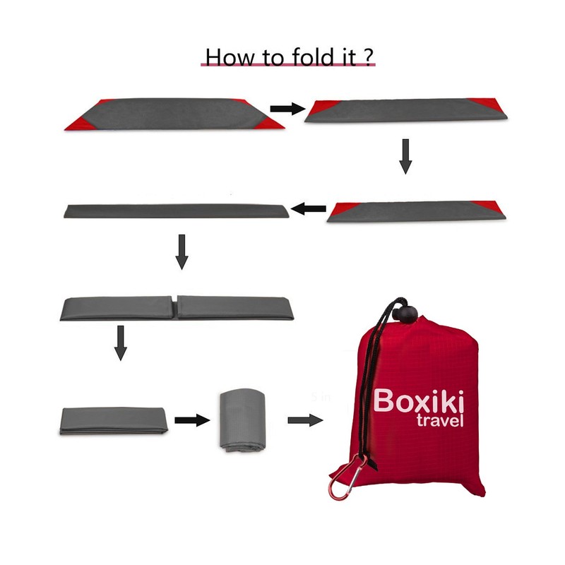 Boxiki Travel Compact Waterproof Pocket Beach Blanket Portable Lightweight Folding