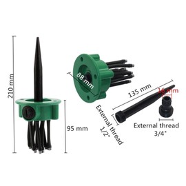 Nuojie Gardening Irrigation Dripper Multi-Head Sprinkler Garden Lawn Automatic Watering Sprinkler Adjustable Landscape Sprinkler Irrigation Sprinkler 1 Piece