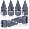 MEAJOO 6PCS Spiked Shape Tire Valve Stem Caps, Aluminum Alloy
