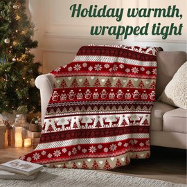 Luxury Christmas Blanket, Premium Ultra Soft Warm Winter Christmas Throw Blanket, Cozy for Couch Sofa Bedroom Festive Holiday Decoration Gift 50 x 60 inches (Long-Christmas Blanket-LLL)