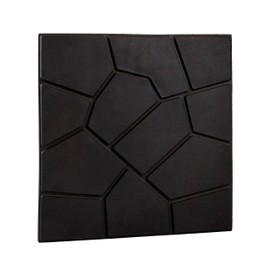 EcoPaver 16 in. x 16 in. Square Cobblestone/Brick Dual-Sided 100% Recycled Rubber Paver (6-Pack) (Black)