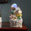 GOSSI Themed Coral Shell Fountain Tabletop Home Décor Indoor Desktop