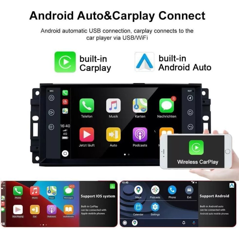 CarPlay For 2008 2009 2010 2011 2012-2014 Dodge Challenger Radio