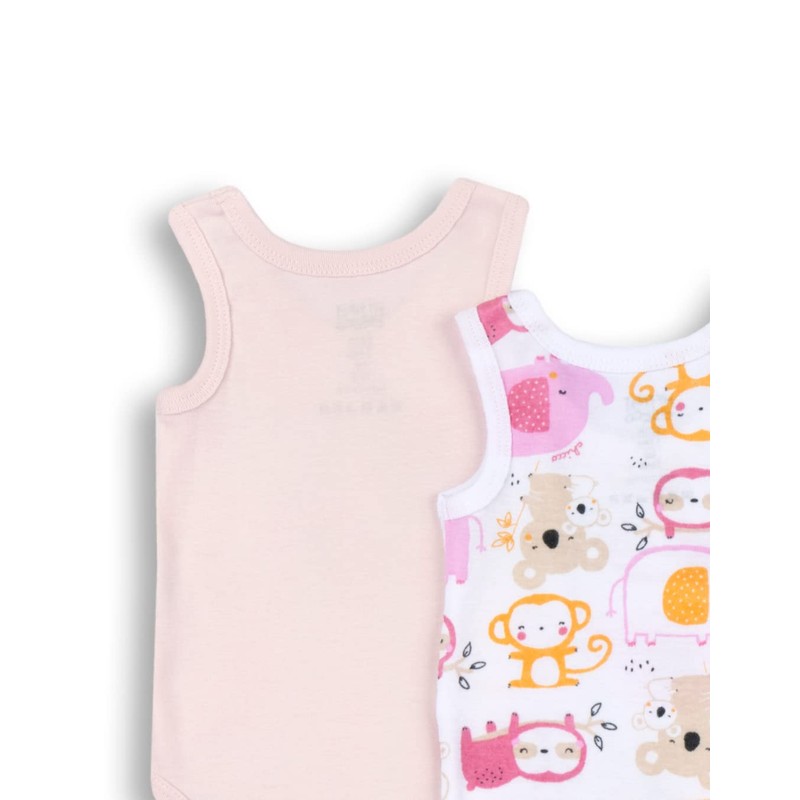 Chicco Sleeveless Cotton Bodysuits Set, Baby Bodysuit - Unisex, Rose,